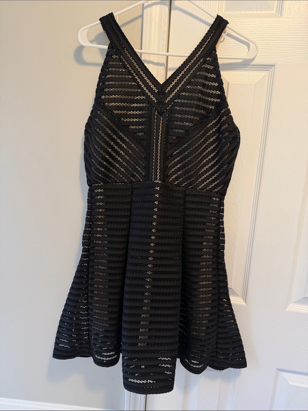 Black V-Neck Strappy Mini Dress